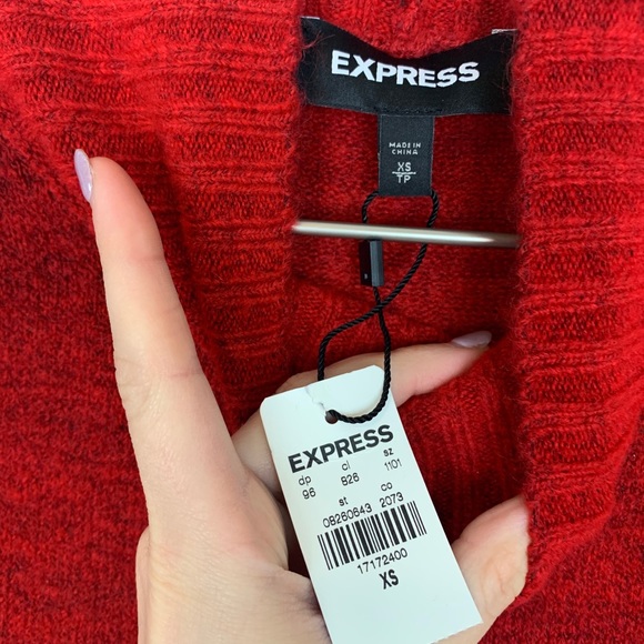 NEW Express Red Mock Neck Sweater Size XS - Picture 2 of 6